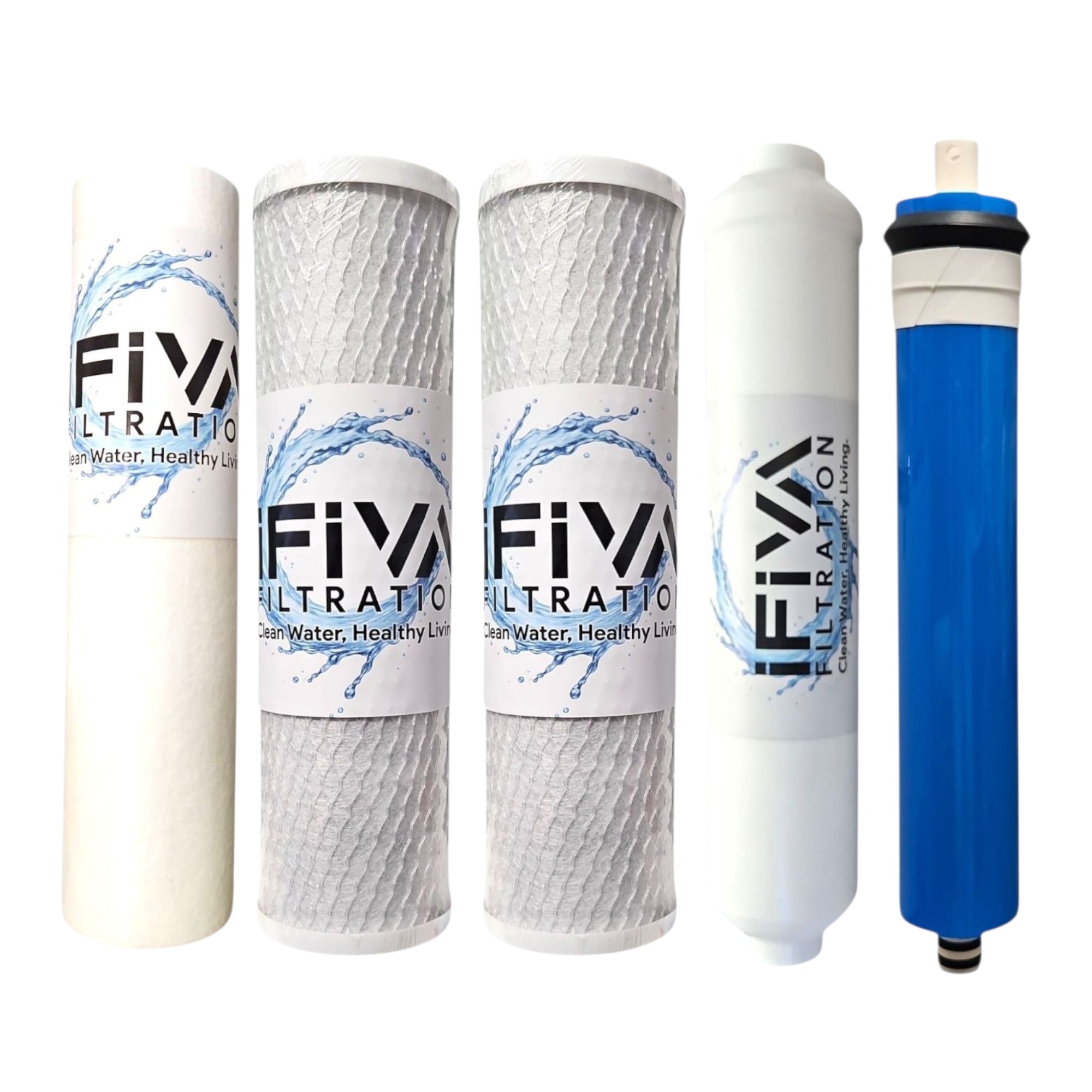iFiva Filtration 5-Stage RO Filter Replacement Kit with 50 GPD Membrane – Model PRO-PLUS-50
